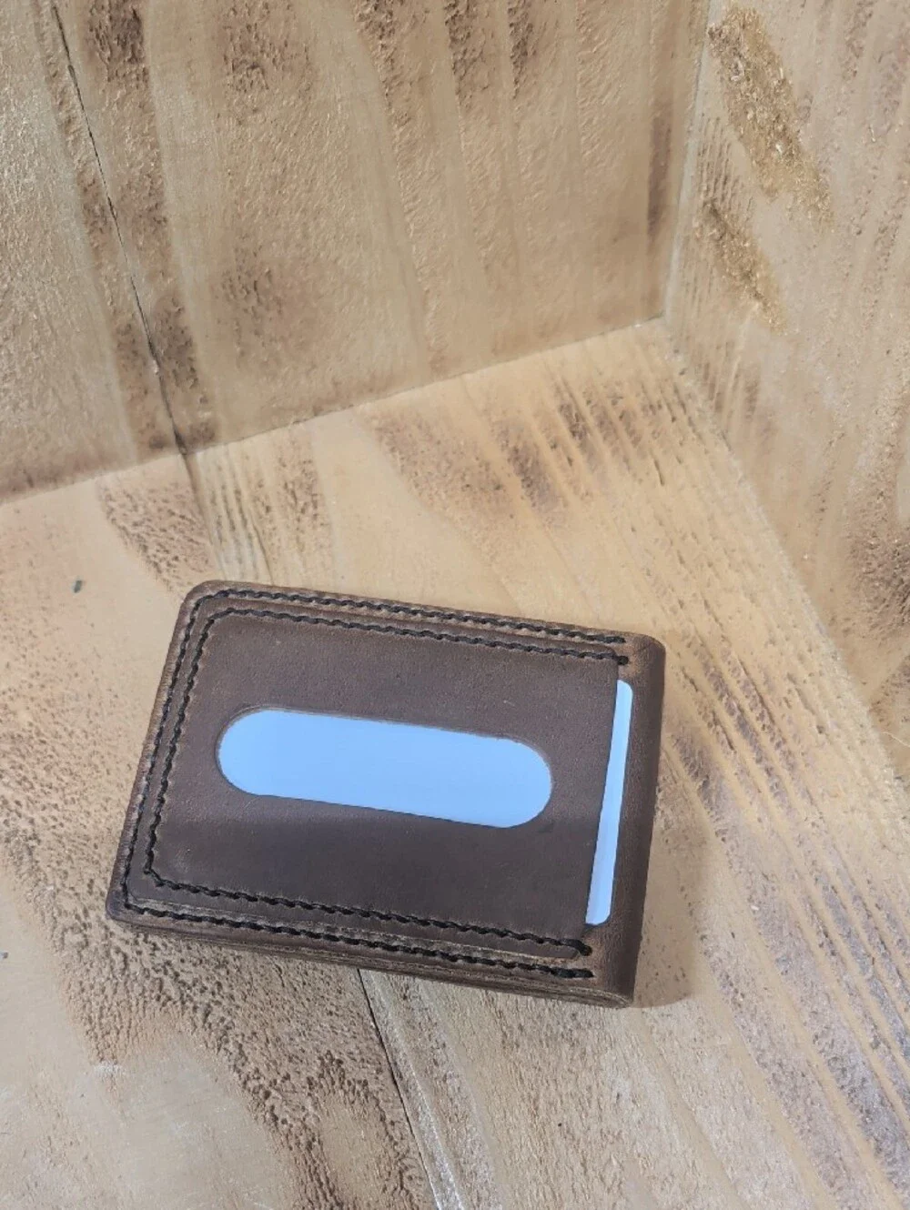 Men's Slim Brown Leather Card & Key Wallet